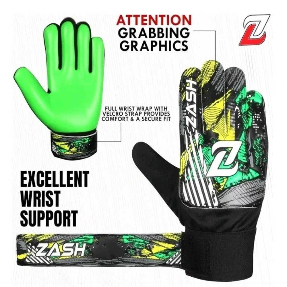 Zash Goalie Gloves for Kids Boys Kids, Youth Soccer Football Goalkeeper‎ Sz 3